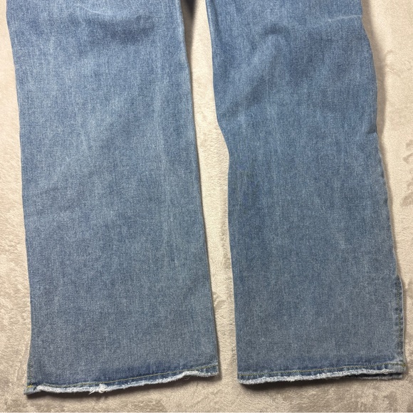 Cider Novelty Sequin Heart Patch Wide Leg High Rise Denim Blue Jeans Size Large - Picture 13 of 15